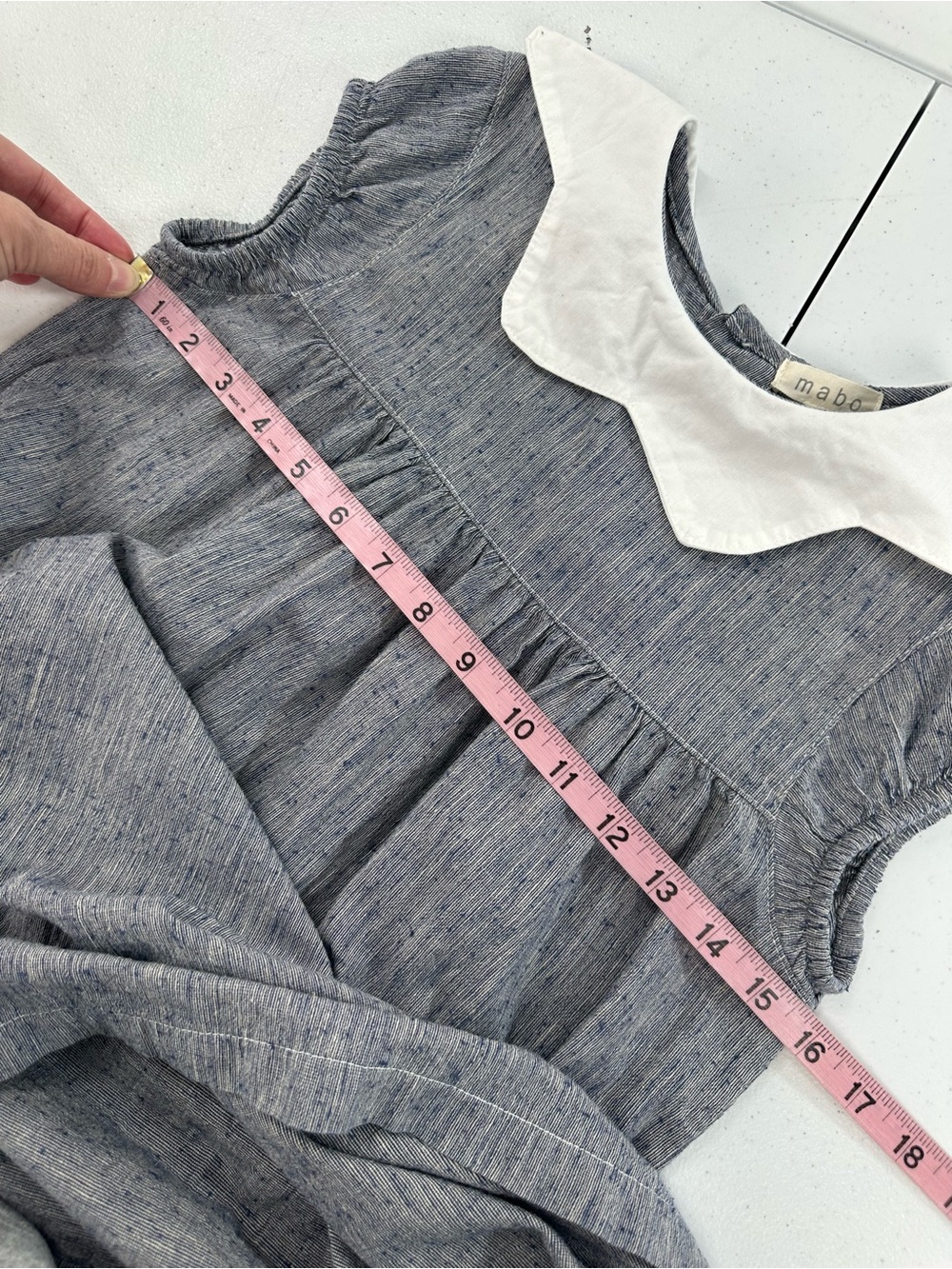 Mabo Linen Cotton Peter Pan Collar Dress Minimalist Prairie Heirloom Cottage 6/7 - Picture 4 of 8